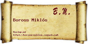 Boross Miklós névjegykártya
