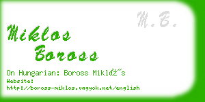 miklos boross business card